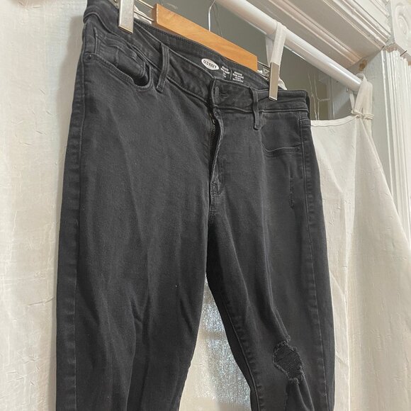 Black Distressed Skinny Jeans - Picture 3 of 5